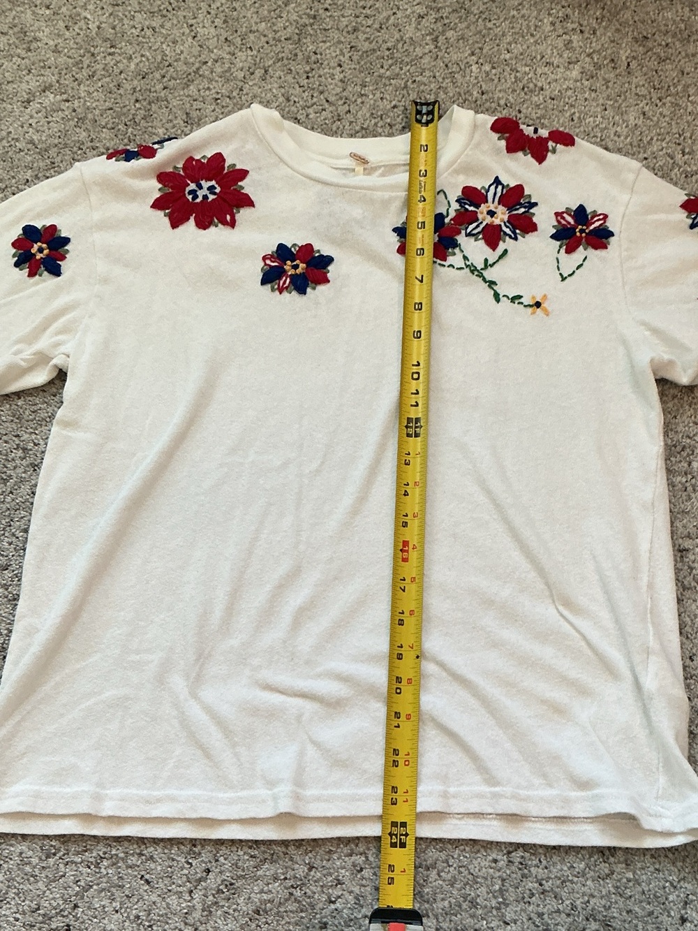 Free People Petal Stitch Short-Sleeve Tissue Embroidered Tee ~ Floral - Picture 6 of 10